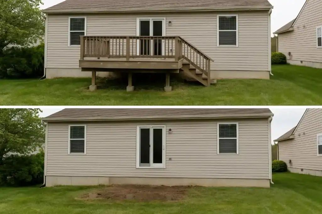 before and after deck removal