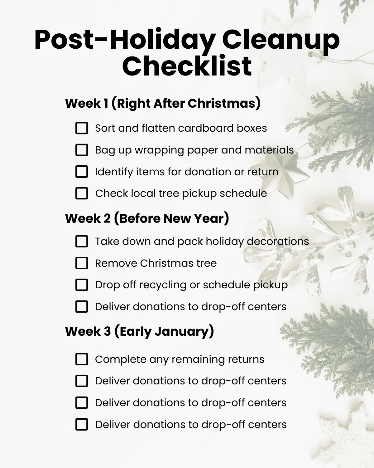 Post-Holiday Cleanup Checklist